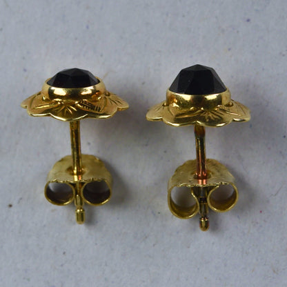 Vintage 14k gouden oorstekers granaat
