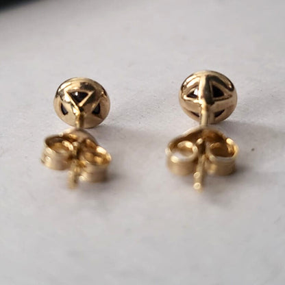 Pre-owned 14k gouden oorbellen paars steentje