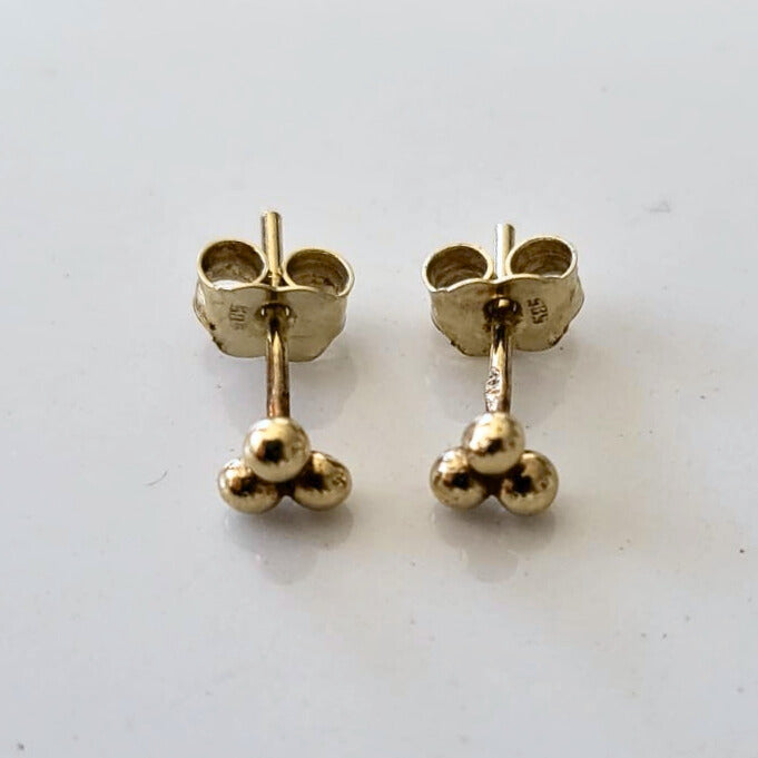 Vintage 14k gouden oorstekers dots