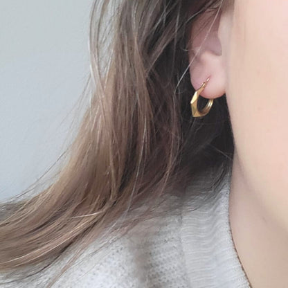 Vintage 14k gouden creolen facet