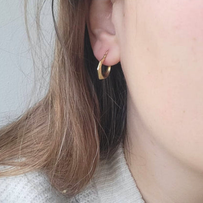 Vintage 14k gouden creolen facet
