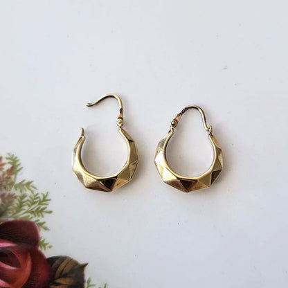 Vintage 14k gouden creolen facet