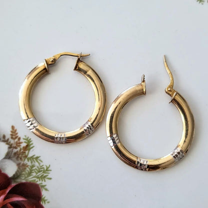 Vintage 14k gouden creolen bicolor