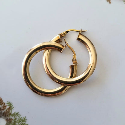 Vintage 14k gouden creolen bicolor