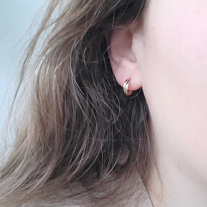 Vintage 14k gouden oorstekers tricolor