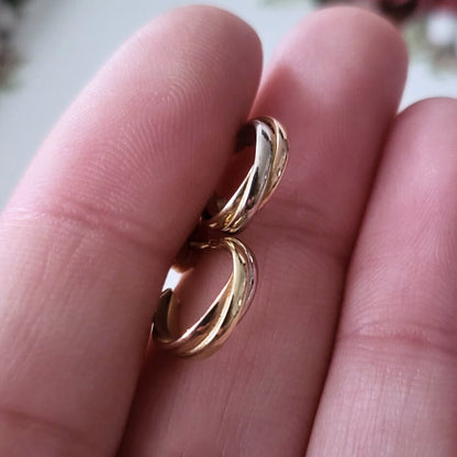Vintage 14k gouden oorstekers tricolor