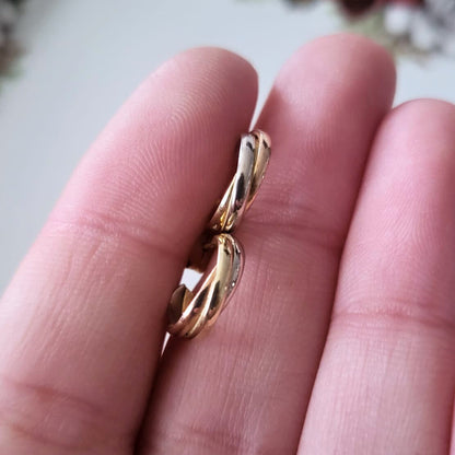 Vintage 14k gouden oorstekers tricolor