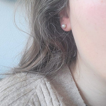 Vintage 14k gouden oorstekers parel