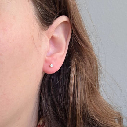 Vintage 14k gouden oorstekers kwarts