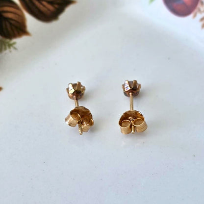 Vintage 14k gouden oorstekers kwarts
