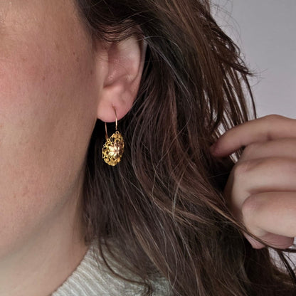 Antieke 14k gouden oorhangers filigraan klederdracht