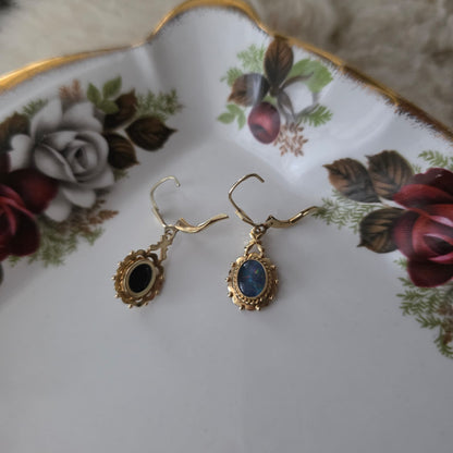 Vintage 14k gouden oorhangers opaal