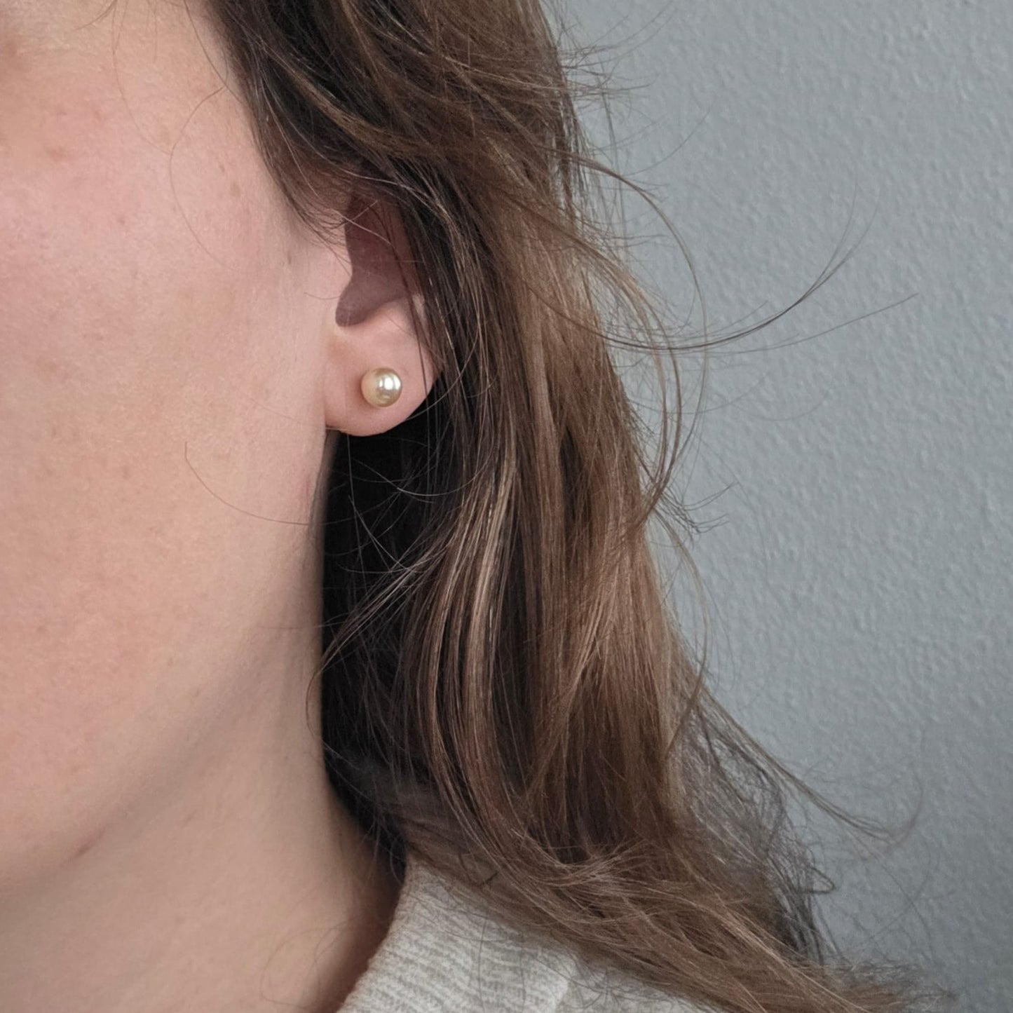 Vintage sterling zilver oorstekers parel verguld