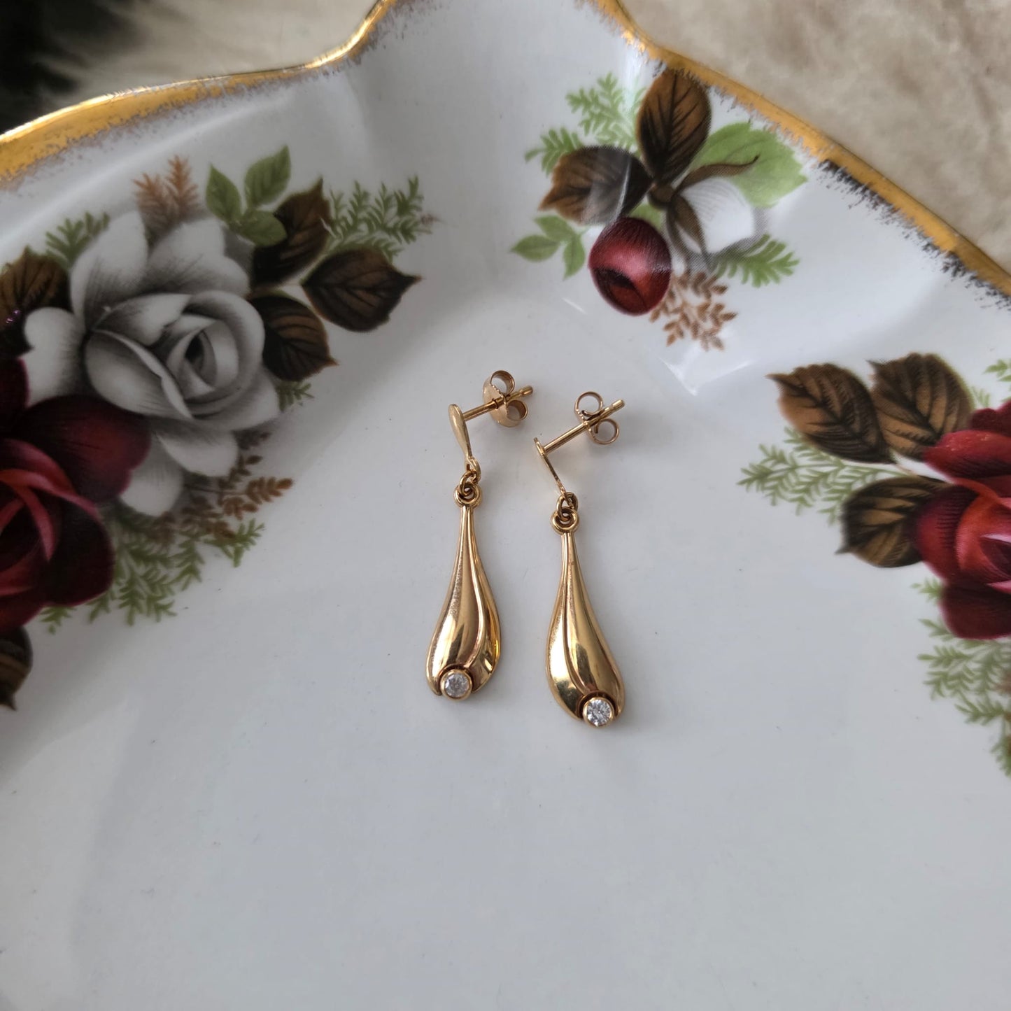 Vintage 18k gouden oorhangers