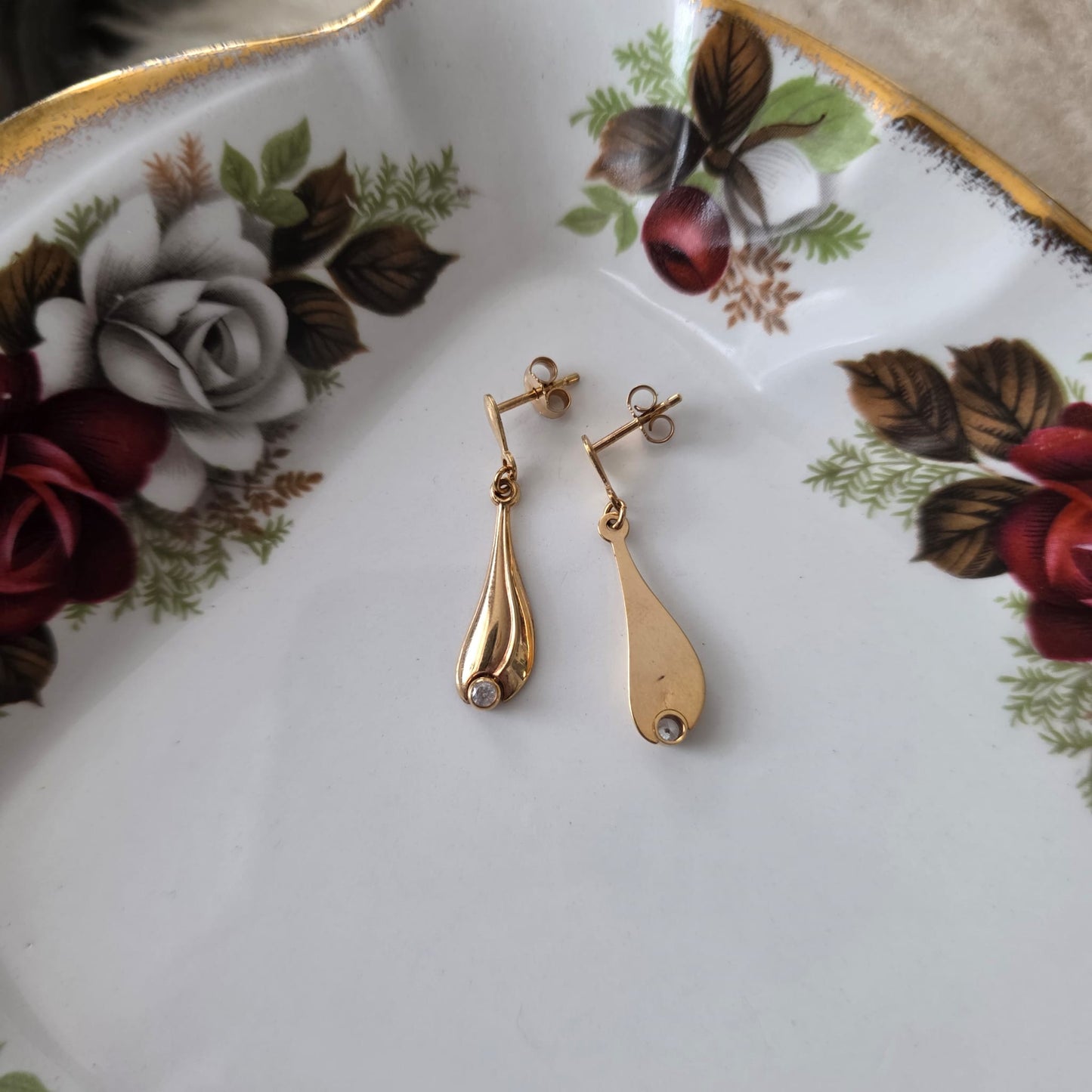 Vintage 18k gouden oorhangers