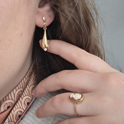 Vintage 18k gouden oorhangers