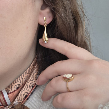 Vintage 18k gouden oorhangers