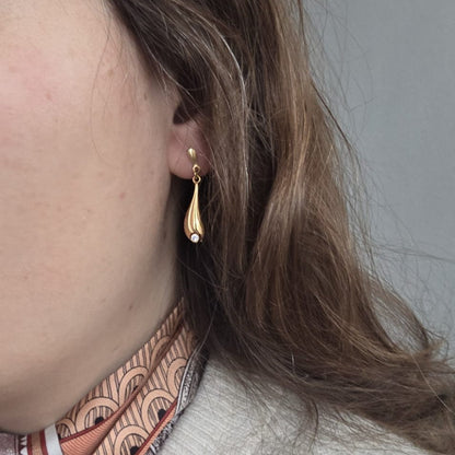 Vintage 18k gouden oorhangers