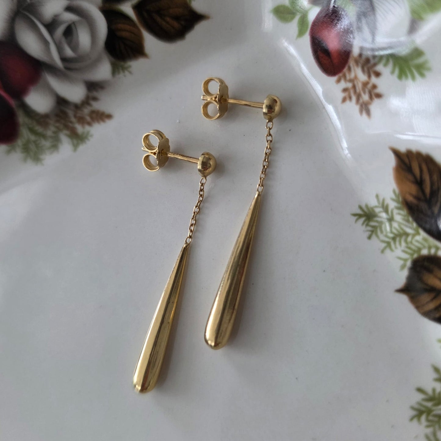 Vintage 18k gouden oorhangers drup