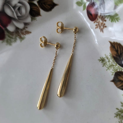 Vintage 18k gouden oorhangers drup