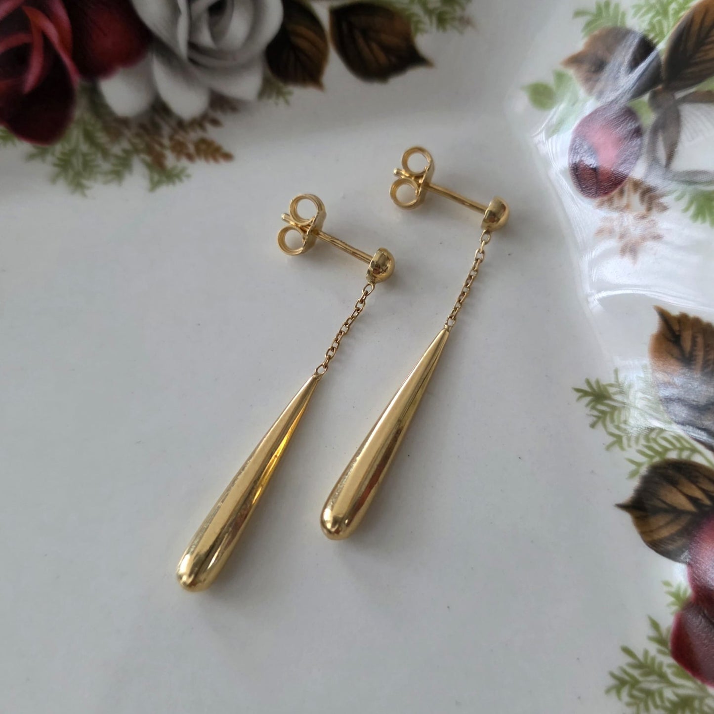 Vintage 18k gouden oorhangers drup