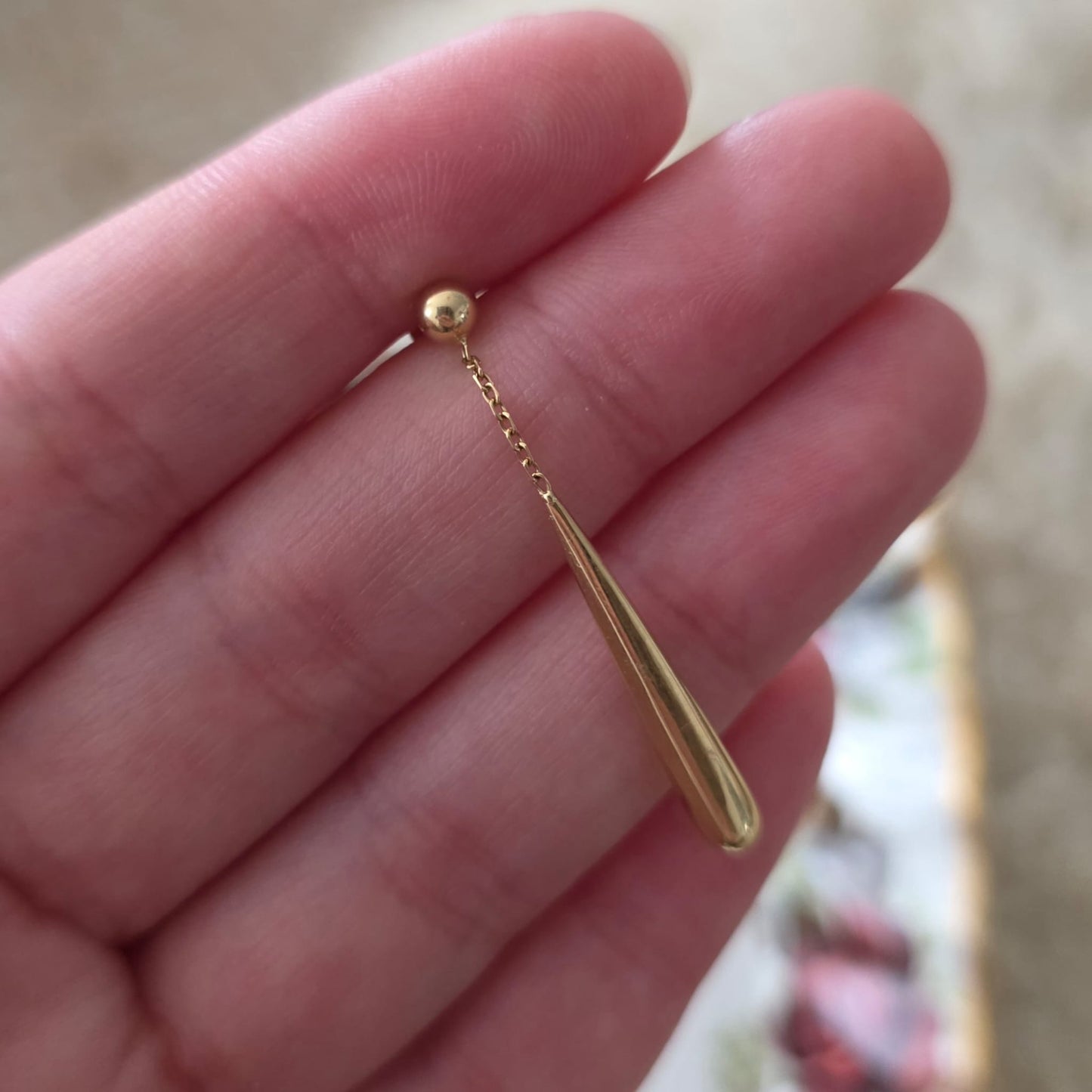 Vintage 18k gouden oorhangers drup