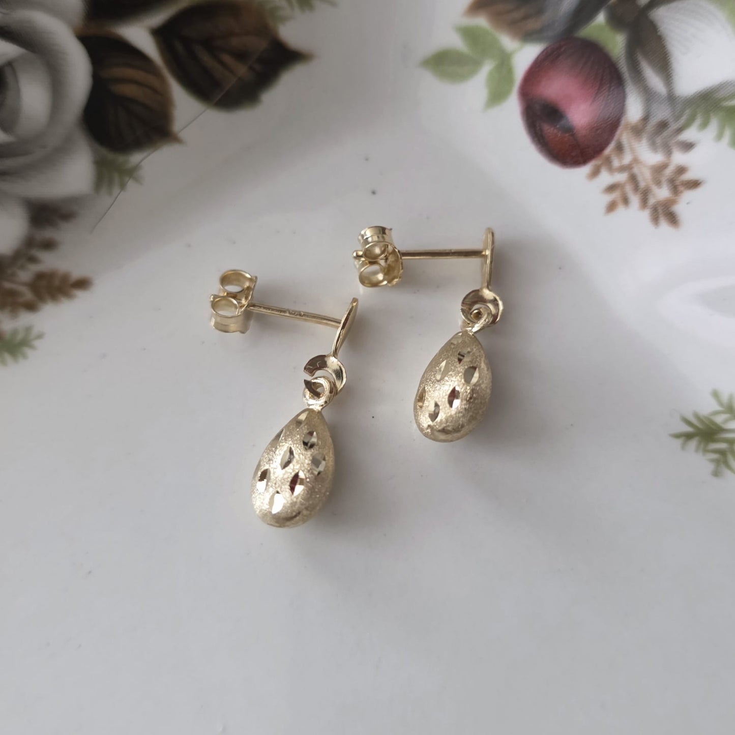 Vintage 14k gouden oorhangers sparkle