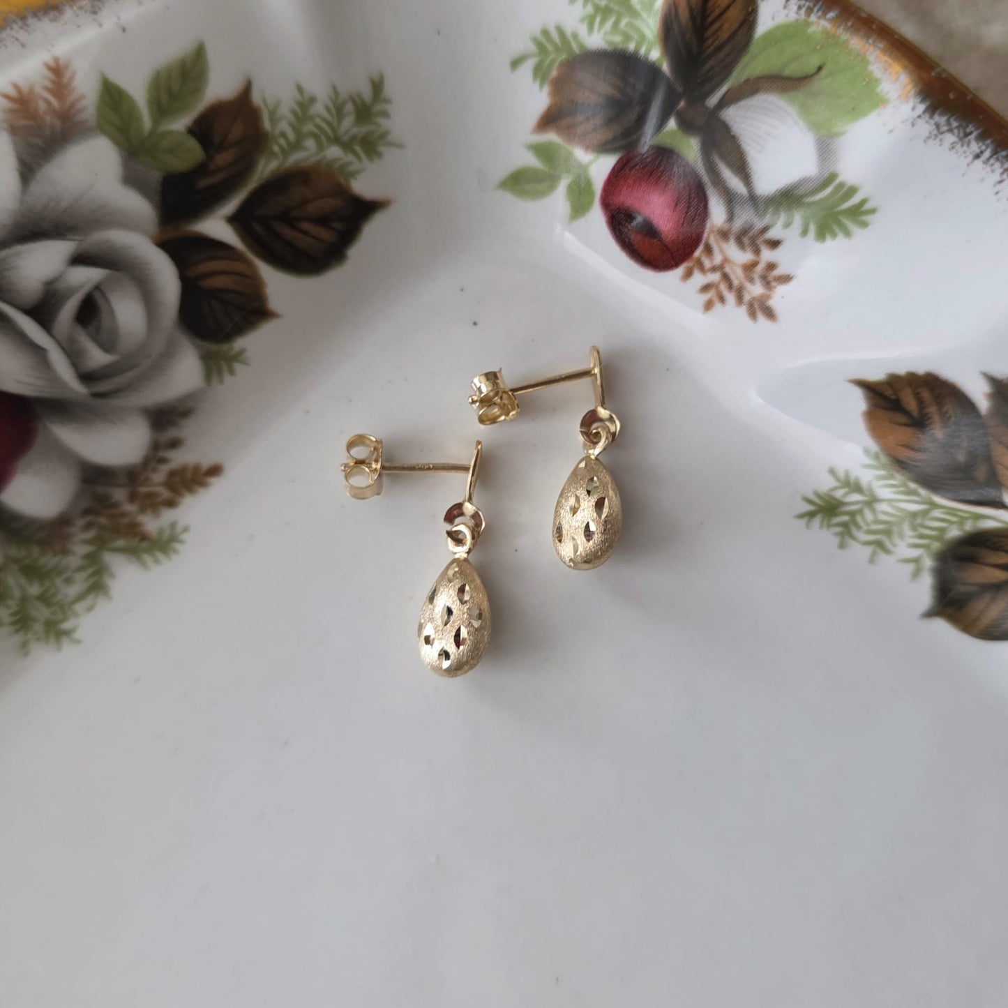 Vintage 14k gouden oorhangers sparkle