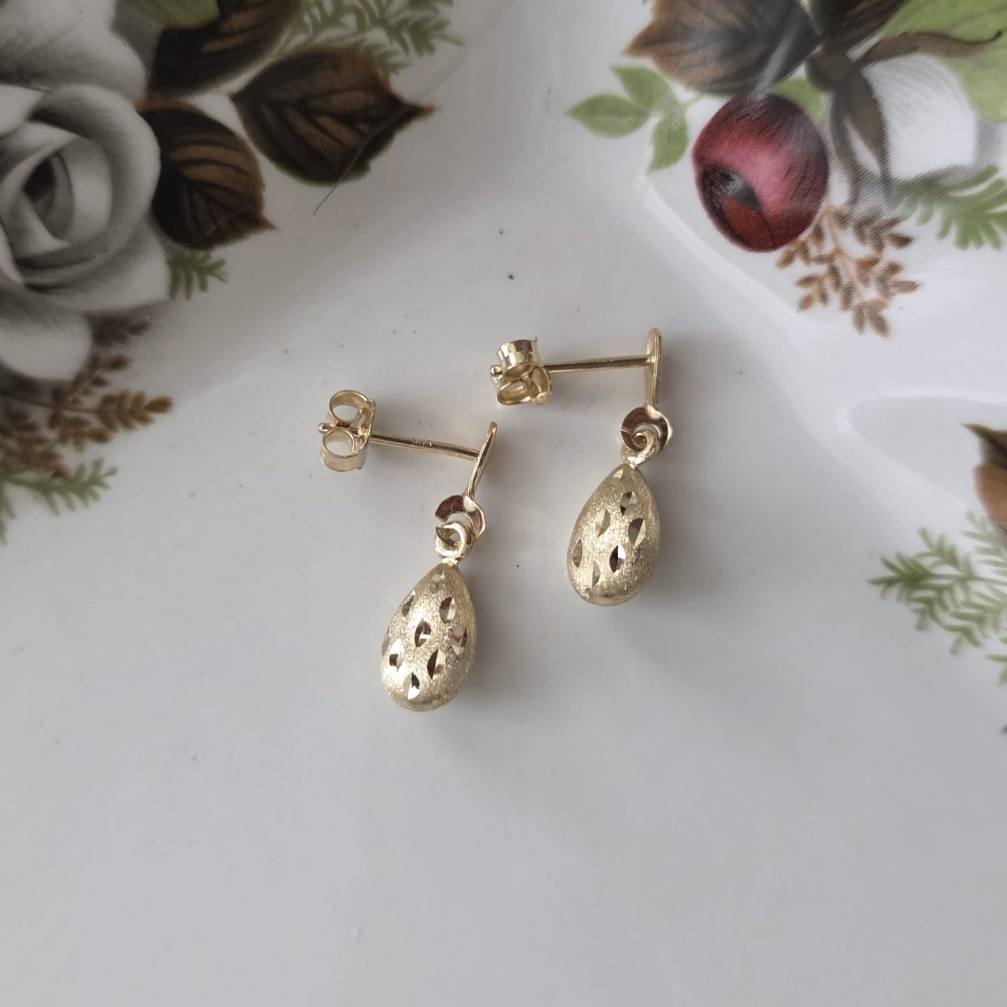 Vintage 14k gouden oorhangers sparkle