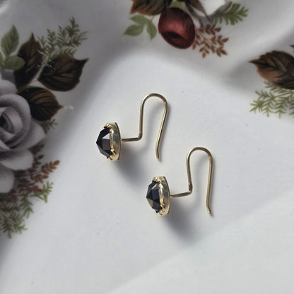 Vintage 14k gouden oorhangers granaat