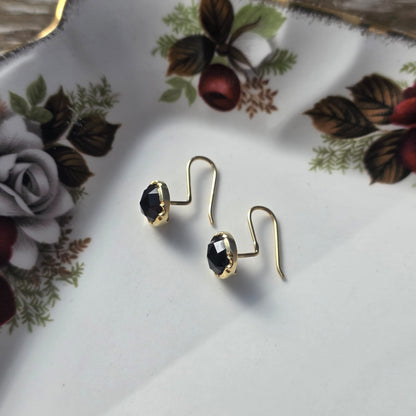 Vintage 14k gouden oorhangers granaat