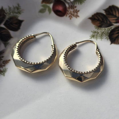 Vintage 14k gouden creolen versierd