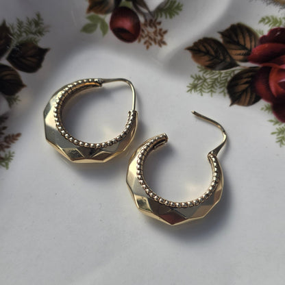 Vintage 14k gouden creolen versierd