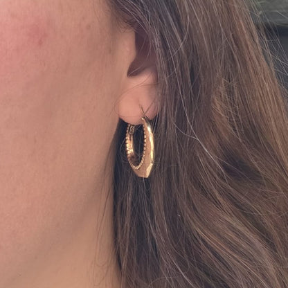 Vintage 14k gouden creolen versierd