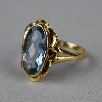 Vintage 14k gouden ring met topaas