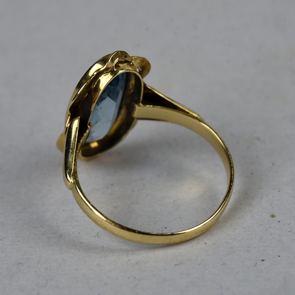 Vintage 14k gouden ring met topaas
