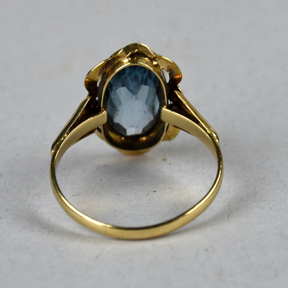 Vintage 14k gouden ring met topaas