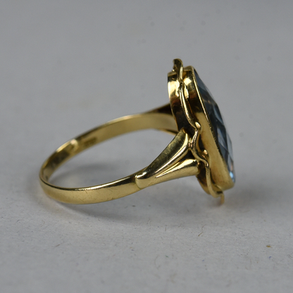 Vintage 14k gouden ring met topaas
