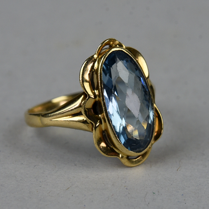 Vintage 14k gouden ring met topaas