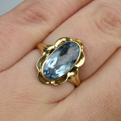 Vintage 14k gouden ring met topaas