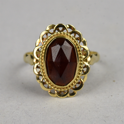 Vintage 14k gouden ring met granaat