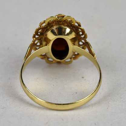 Vintage 14k gouden ring met granaat