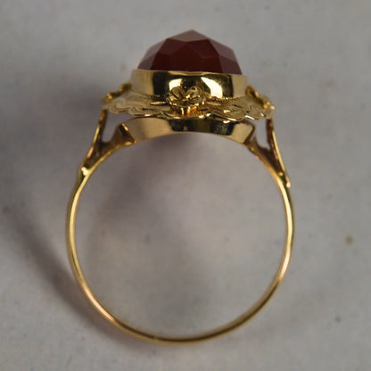 Vintage 14k gouden ring met carneool