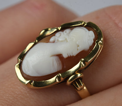 Vintage 14k gouden ring met camee