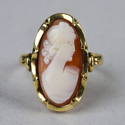 Vintage 14k gouden ring met camee