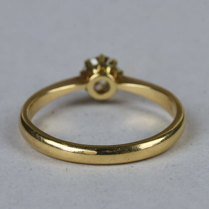 Antieke 14k gouden ring met oud Europees geslepen diamant