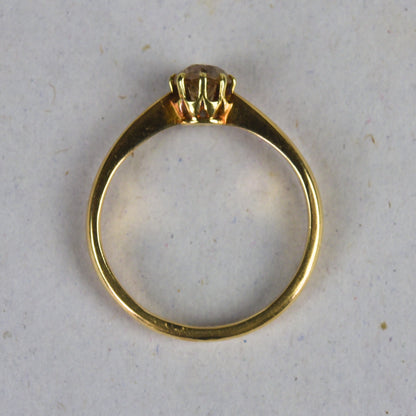 Antieke 14k gouden ring met oud Europees geslepen diamant