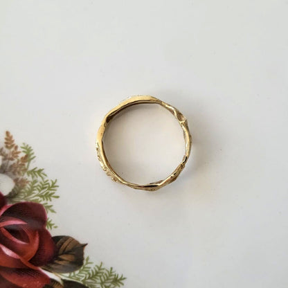 Vintage 14k gouden ring schors