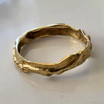 Vintage 14k gouden ring schors