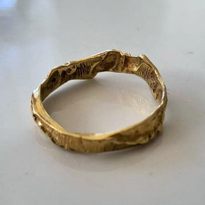 Vintage 14k gouden ring schors